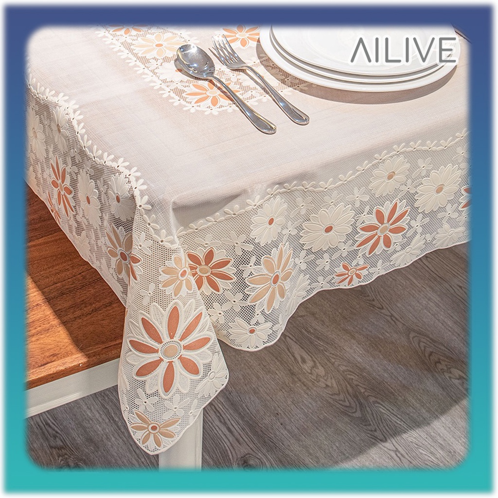 Taplak Meja Makan Bulat 180CM &amp; Taplak Persegi 170CM Anti Air Ukuran Besar Alas PVC Taplak Meja Ruang Tamu Jumbo