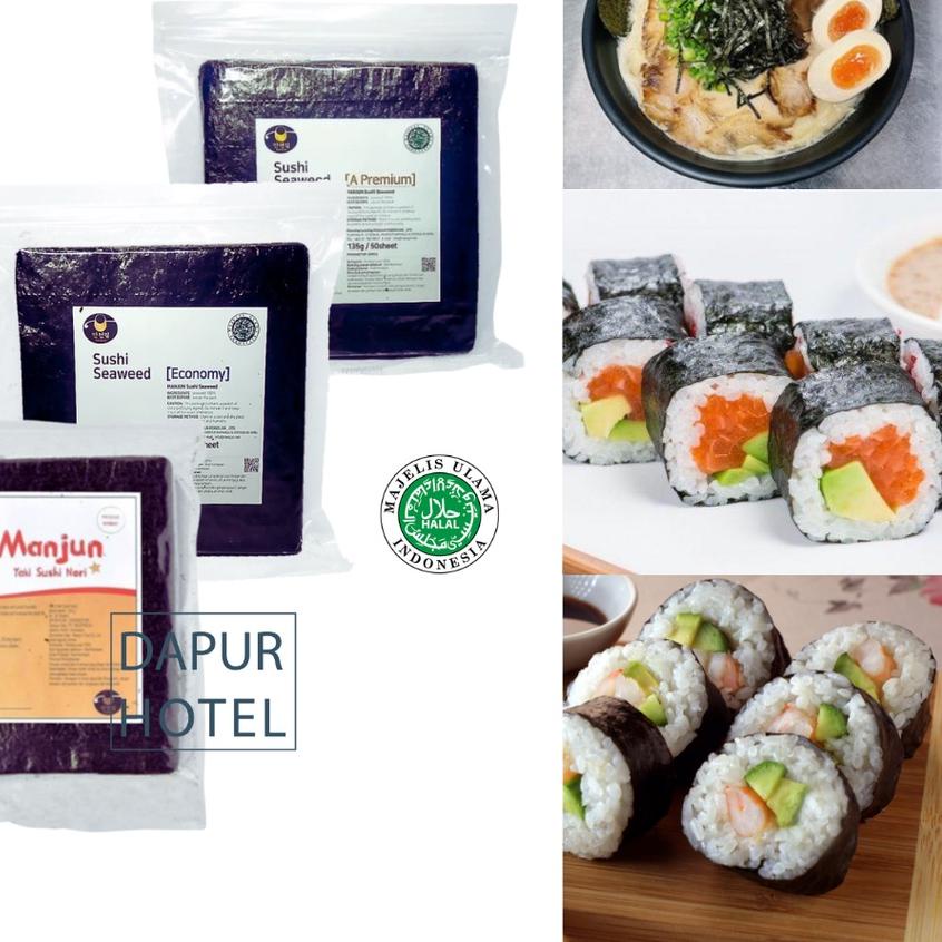 

♢ MANJUN Sushi Nori Kimbab 50 S Halal │ Nori Gimbab Import Lembar Rumput Laut-- ♪