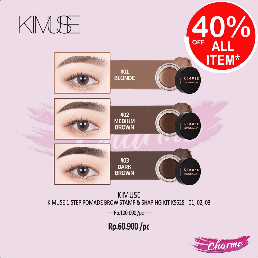 (READY &amp; ORI) KIMUSE 1 Step Pomade Brow Stamp + Shaping Kit KS628 KS 628