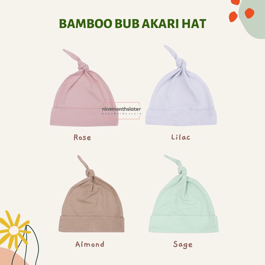 Bamboo and Bub  Akari Hat - Topi Bambu Anak Bayi Aksesoris Cewe Cowo Lucu Kupluk Beanie Lembut Baby