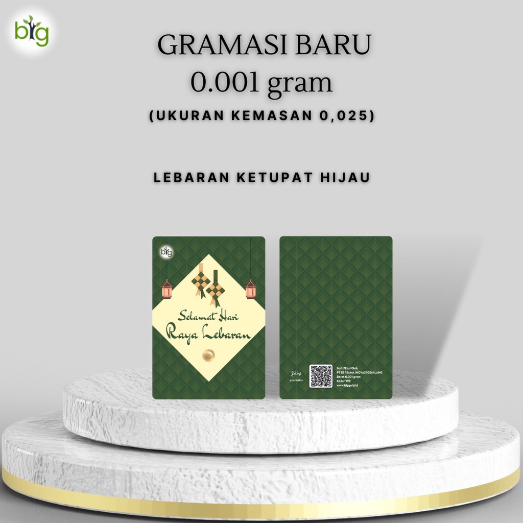 Jual Logam Mulia Emas Big Emas Mini Big Gold Gramasi Baru Gram Edisi Lebaran Grande Pack