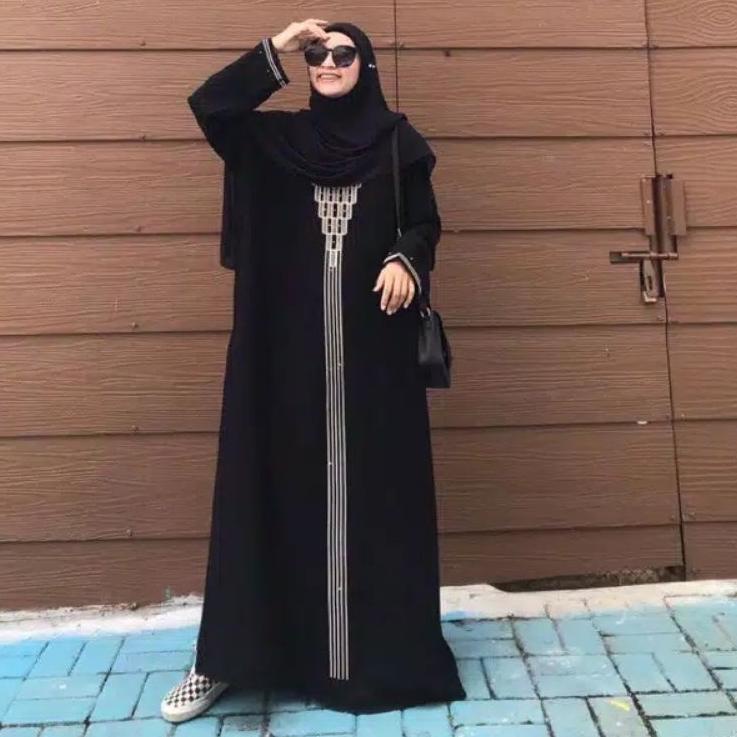 KSB.24Fe23ᴮ ◦ ALMA ABAYA HITAM ABAYA BORDIR PIRAMID