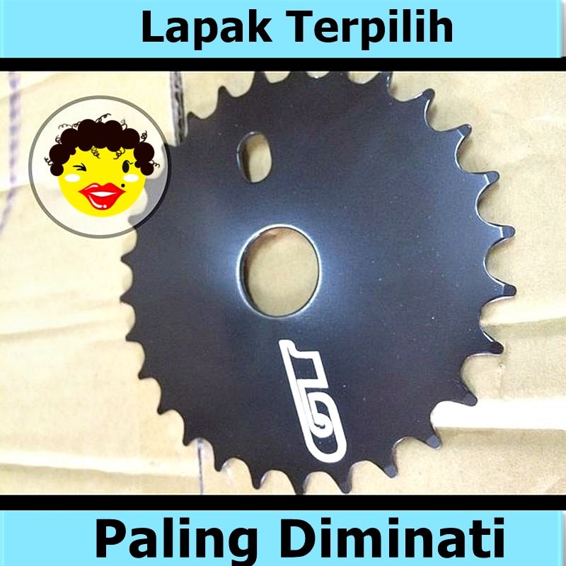 Crank Gear Piringan gear depan hitam sepeda BMX 28T GT Sepeda murah