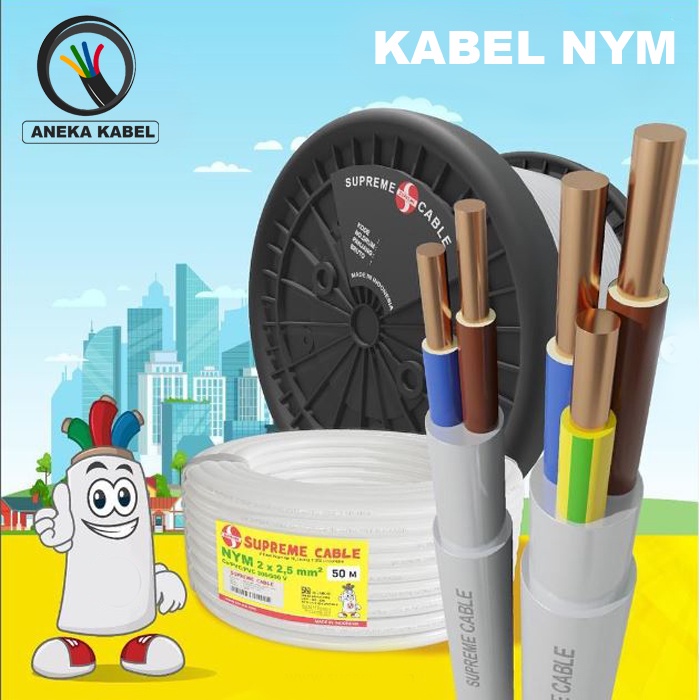 Kabel Listrik Tembaga / Kabel NYM 2x1.5mm 3x1.5mm / Kabel Instalasi Listrik Tembaga Merek Eterna Sup