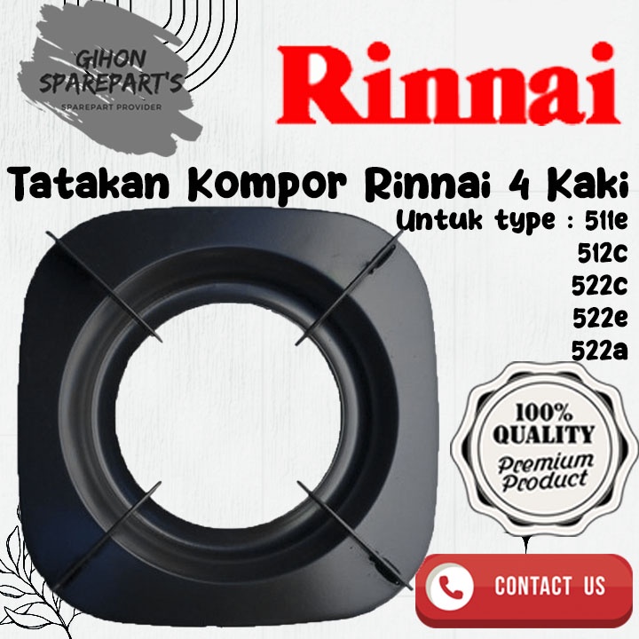 Tatakan Kompor Rinai Kaki 4 &quot;PLAT TEBAL&quot; (Untuk type 511e,512c,522c,522e,522a)