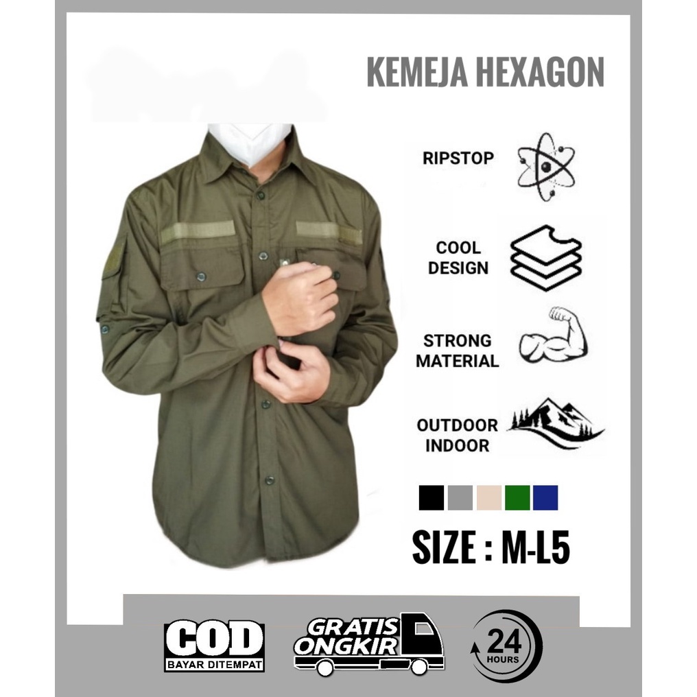 KEMEJA TACTICAL HEXAGON / KEMEJA TACTICAL OUTDOOR PREMIUM