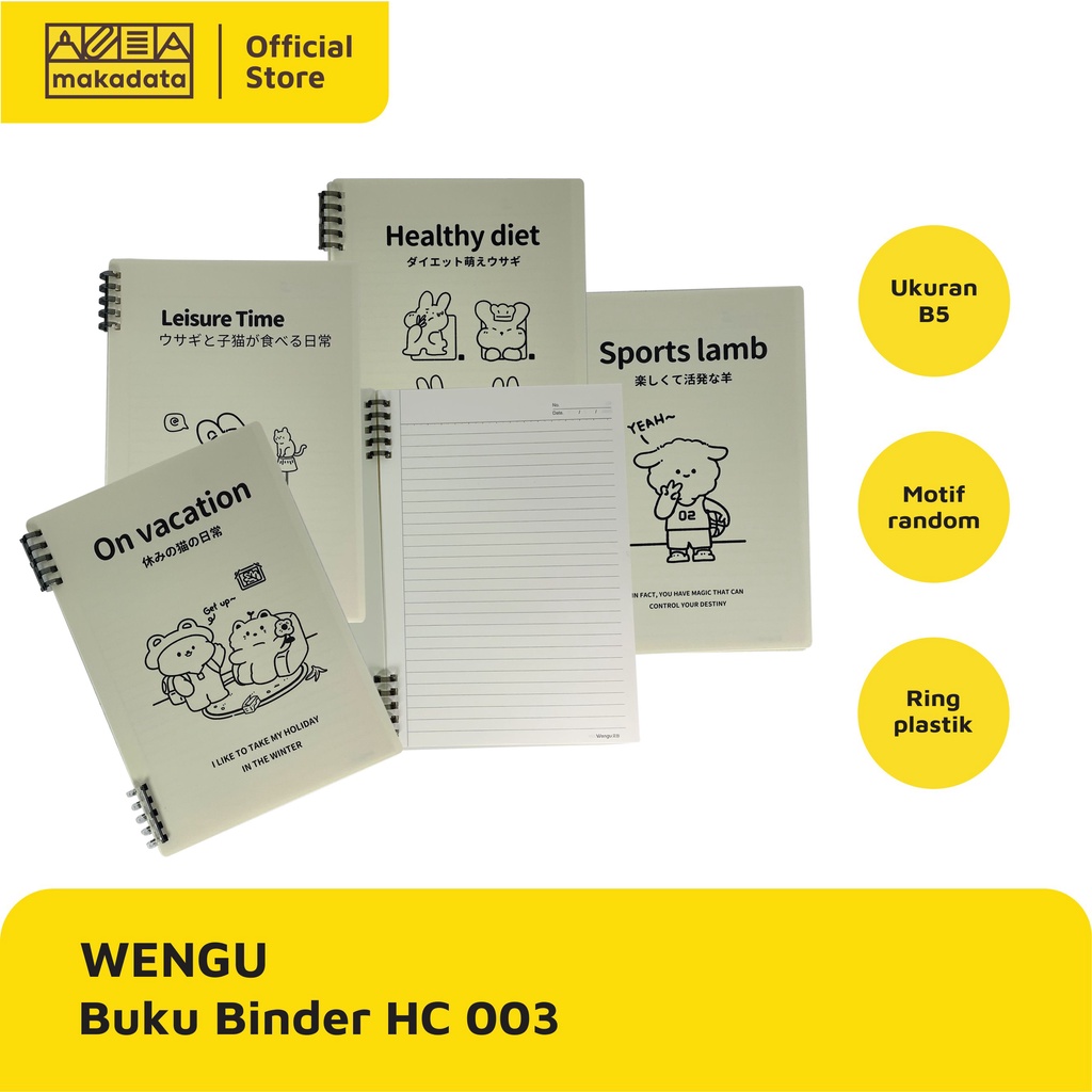 

BUKU BINDER NOTE B5 WENGU HC-003 (1PCS) MURAH