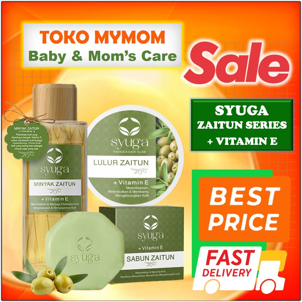 [BPOM] SYUGA Series / Sabun Zaitun Bar Soap / Lulur Zaitun / Minyak Zaitun / MYMOM