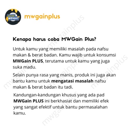 MW GAIN PLUS - Madu Penggemuk Badan Herbal Terbaik