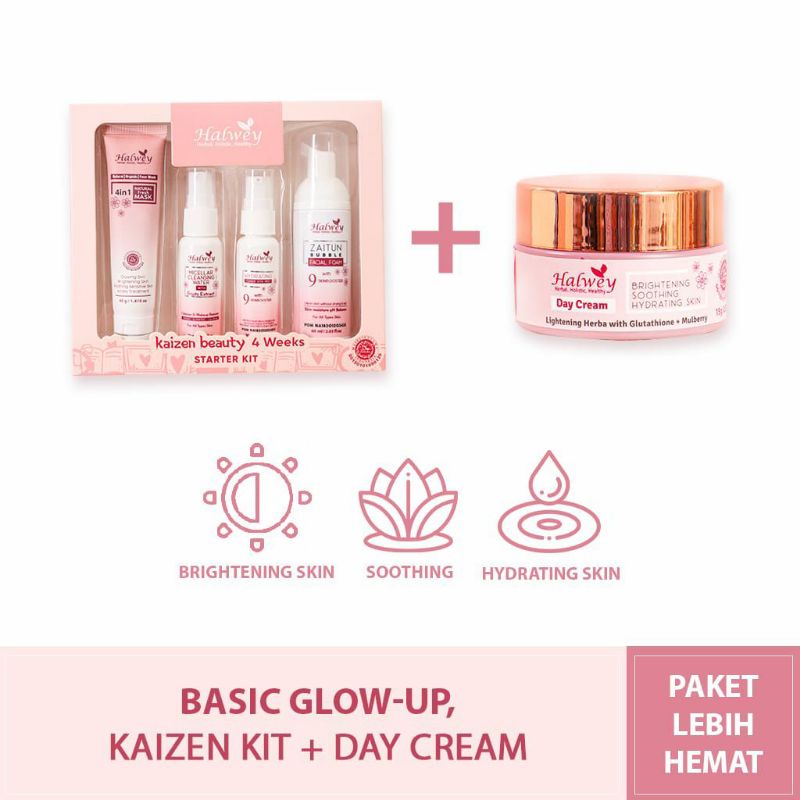 Kaizen kit & Day crem (Paket Hemat) Basic Glow Up