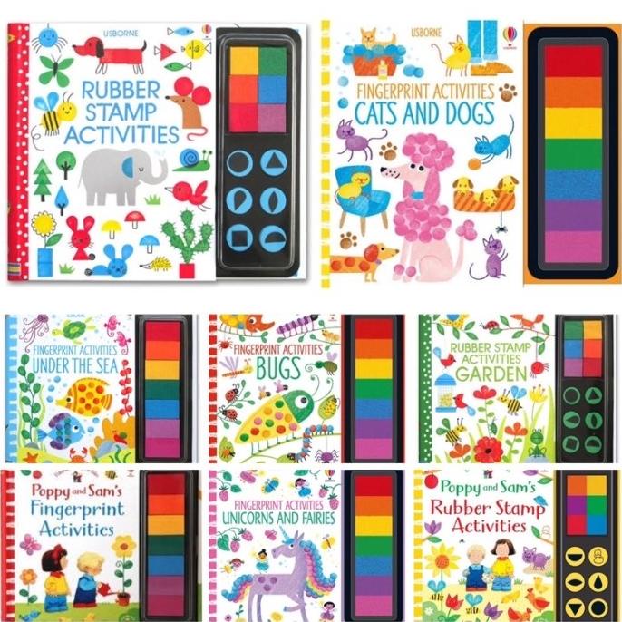 

Usborne Fingerprint And Rubber Stamp Activity Book Activities Buku