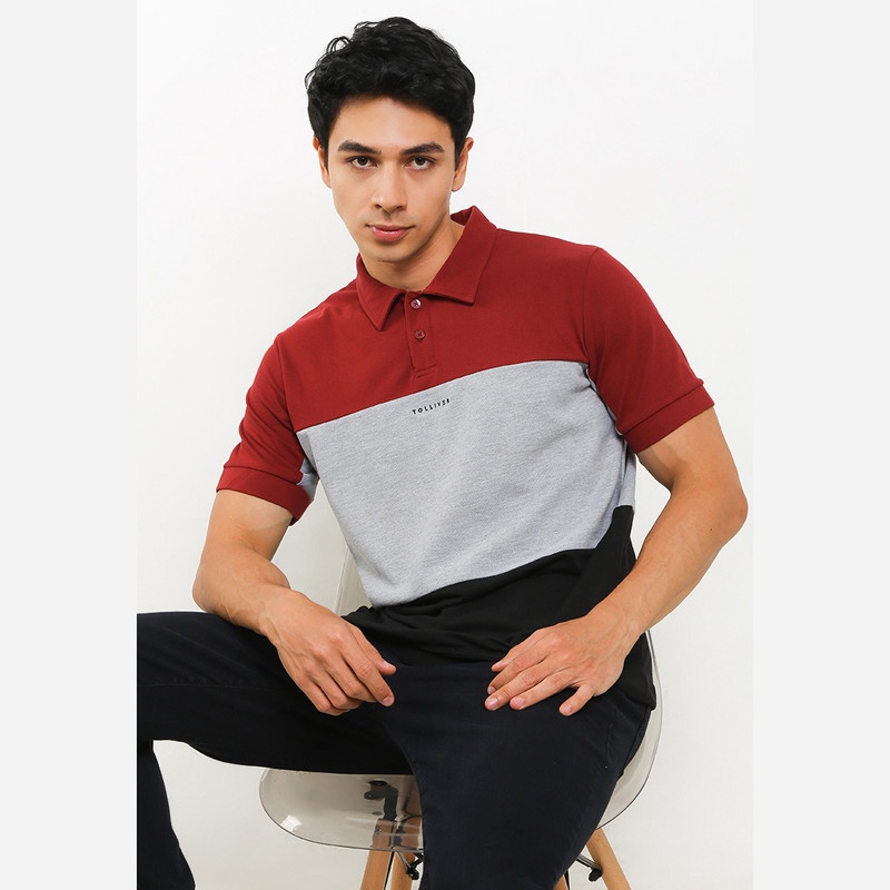 Tolliver Sporty Combo Polo Shirt Pria