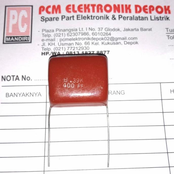 Milar 394J400V 394J 400V 394 400 390nF 390 nF Mylar Capacitor pcmelektrob9090 dijamin