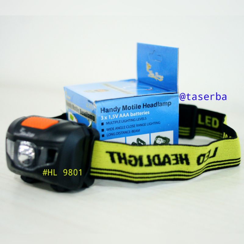 Headlamp camping outdoor night caving HL 9801 Senter Kepala goa camping Tracking