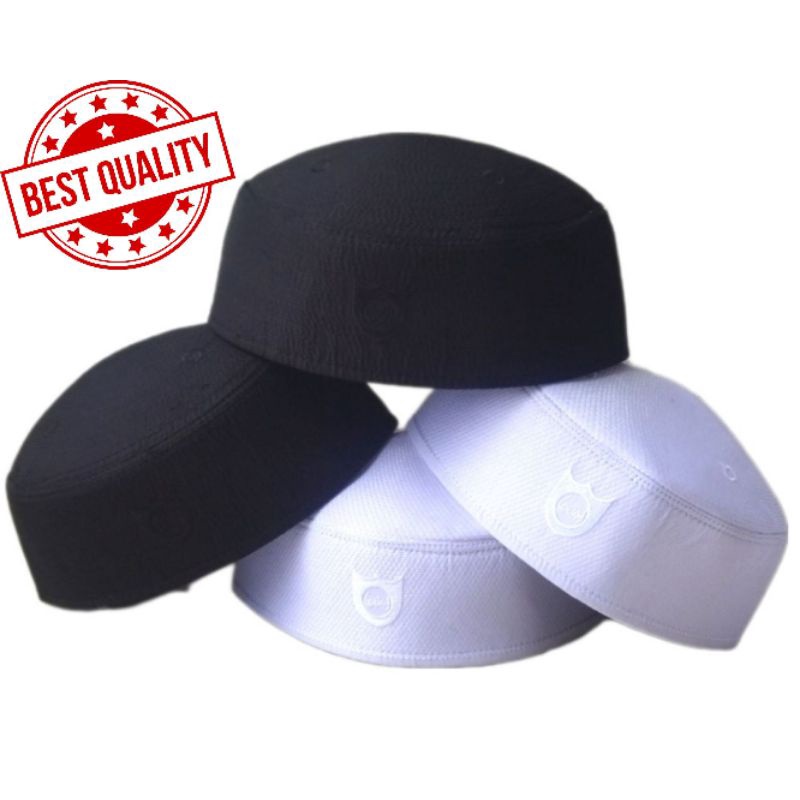 Peci kopiah haji terompah malaysia logo putih & hitam