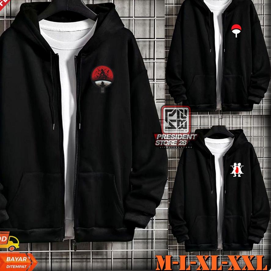 ♨ SWEATER SASUKE Uchiha / ZIPPER LOGO UCHIHA / JAKET UCHIHA / SWEATER LOGO UCHIHA SLETING / ZIPPER P
