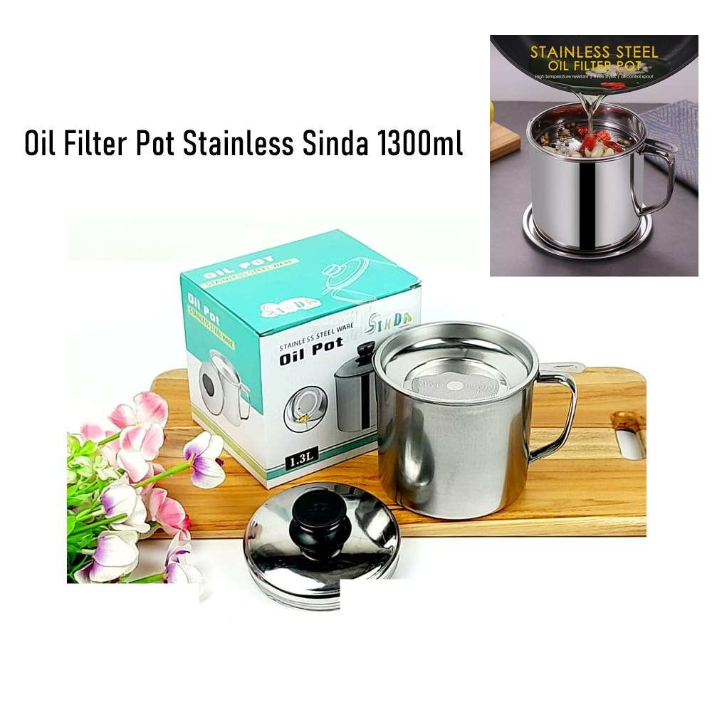 UTL024M Oilpot Filter Pot/Wadah Saringan Minyak Stainless 1300ml