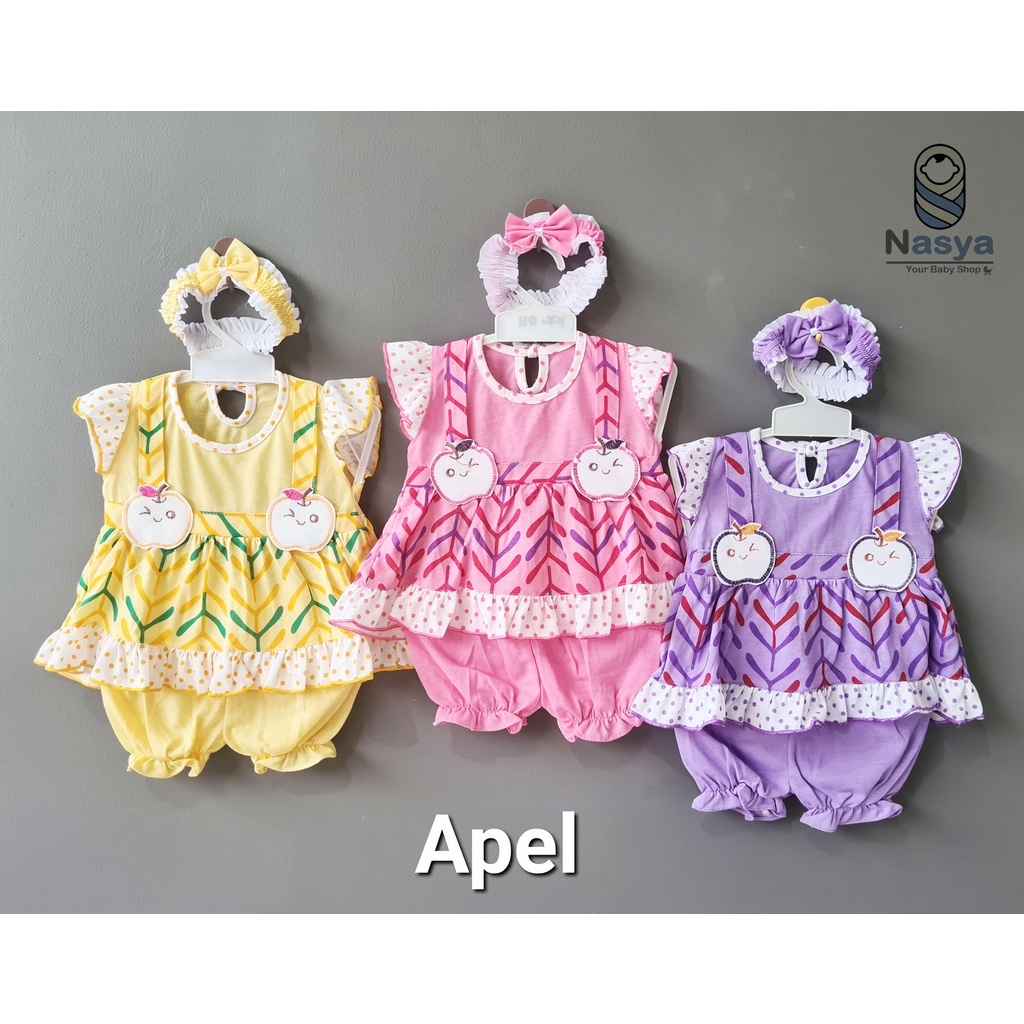 [A-032] (ISI 3) Setelan Baju Bayi Perempuan 0-6 Bulan (GRATIS Bandana) Series 3 warna