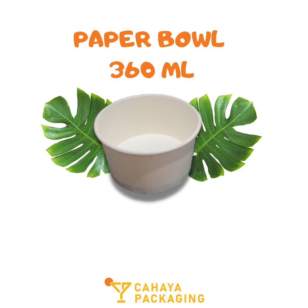 PAPER BOWL 360ML / RICE BOWL / MANGKUK KERTAS / 360ML ANTI BOCOR TAHAN PANAS FOOD GRADE