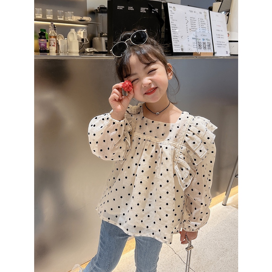 LittleAaron SET YURA POLKY EBV Baju Setelan Anak Perempuan Import Berkualitas