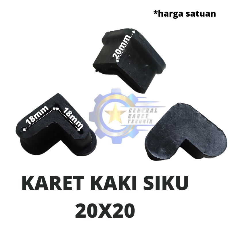 karet kaki siku 2x2/karet tapak kaki/karet alas kaki meja/kursi/rak