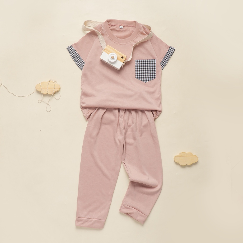 Top Kid Setelan Celana Panjang Kotak Anak Laki-laki