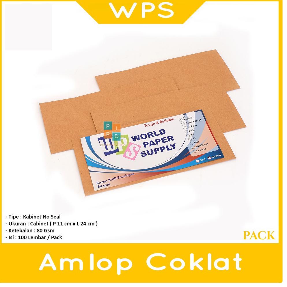 

4.4 FLASH SALE WPS - Amplop Coklat Ukuran Kabinet ( 11 x 24 cm ) No Seal - Pack
