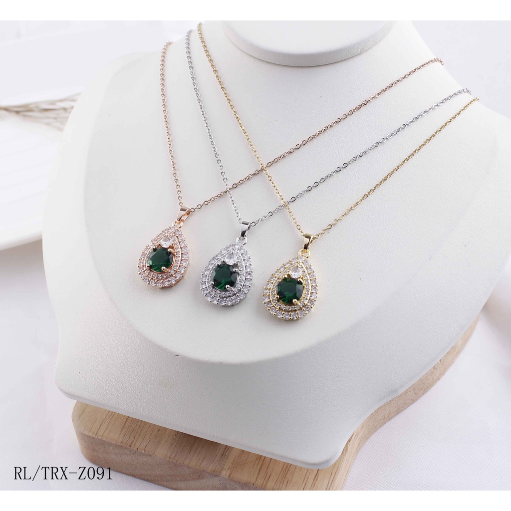 Kalung Titanium Cantik Permata Perhiasan Fashion 091