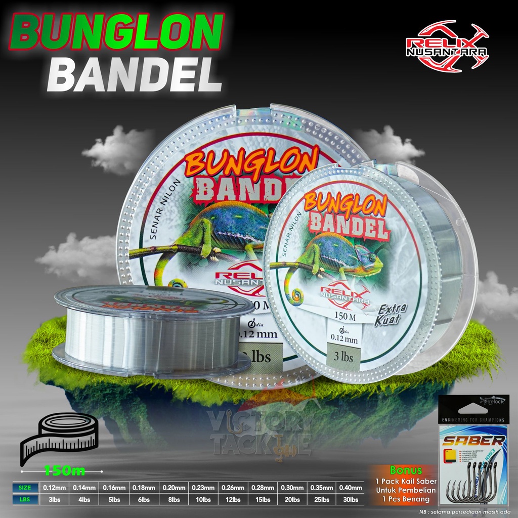 RELIX NUSANTARA BUNGLON AWET | BUNGLON BANDEL | BUNGLON CERDIK SENAR NYLON 150 M | SENAR PANCING