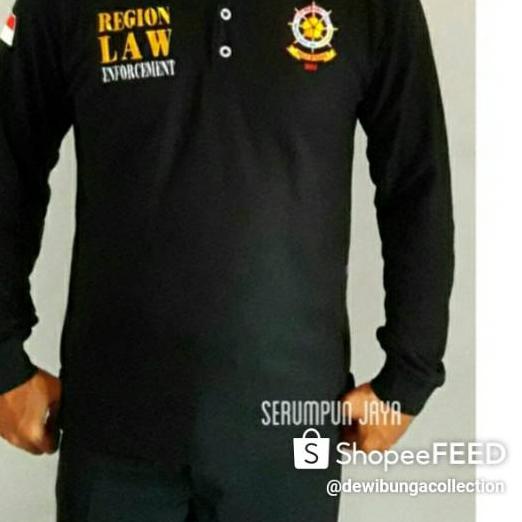 ► KAOS SATPOL PP LENGAN PANJANG - KAOS KERAH SATPOL PP LENGAN PANJANG - POLO SATPOL PP HITAM ➬