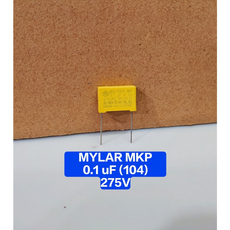 Mylar MKP Kuning 104 275V (100nF 275 Volt / 0.1uf 275Volt)