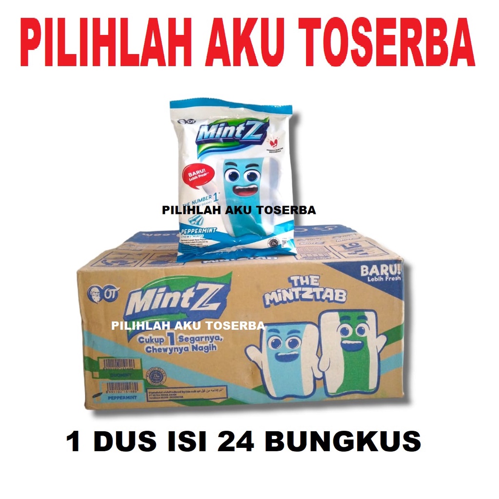 Mintz Permen Chewy PEPPERMINT - ( HARGA 1 DUS ISI 24 bungkus )