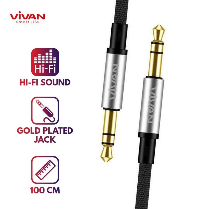 Kabel Aux VIVAN Audio AUX01 Cable AUX 3.5mm 100cm Original