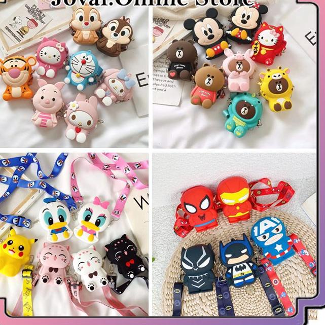 ✥ TAS SELEMPANG ANAK RUBBER JELLY KARAKTER / SLING BAG ANAK / TAS ANAK ✥