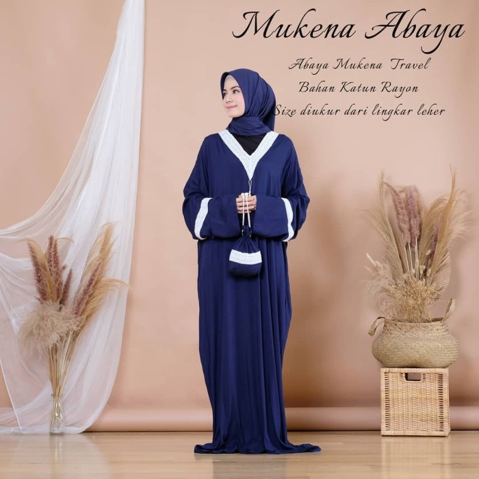 Mukena Dewasa Terusan - Mukena Traveling - Mukena Abaya Katun Rayon