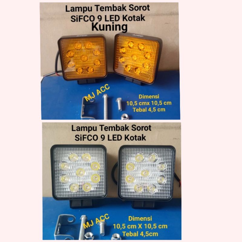 LAMPU SOROT MERK SIFCO 9 LED KOTAK