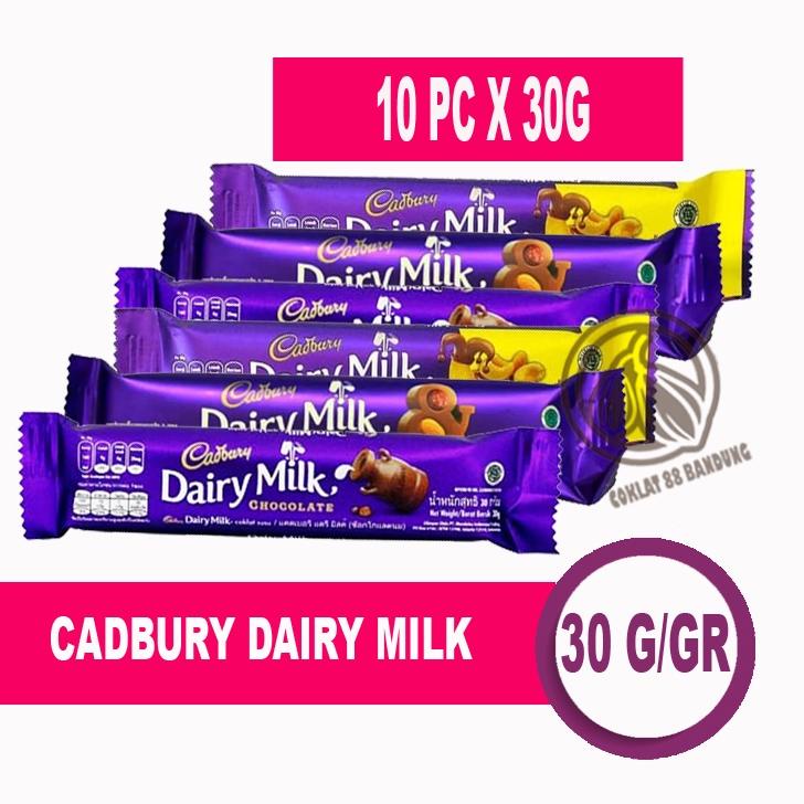 

◙ CADBURY DAIRY MILK 30GR ISI 10 PCS, COKELAT CADBURY 30 GRAM 30 gr ⅎ