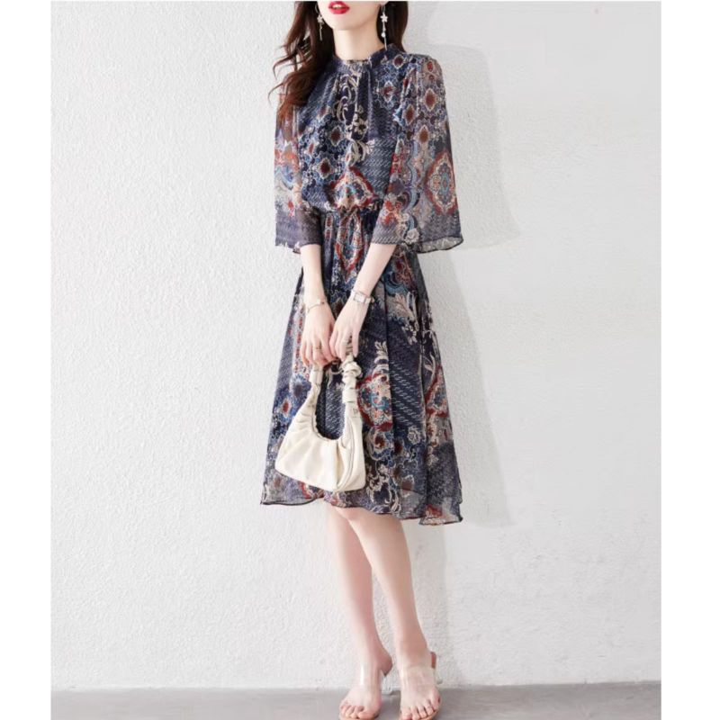 MDLV ~ 18126# Rheanna Boho Elastic Waist Dress Midi Import