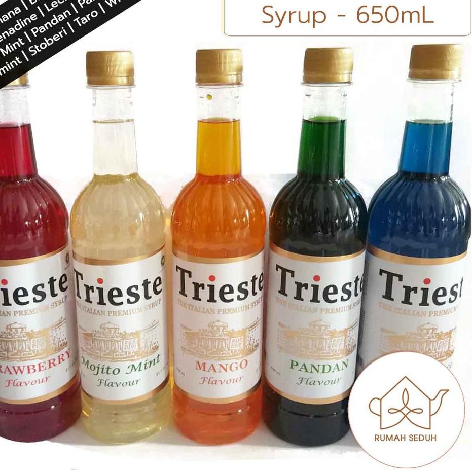 

✼ Trieste Italian Syrup 650mL - Tea and Mojito Syrup- Banana, Blue Curacao, Lychee, Mango, Mint, dll ☟