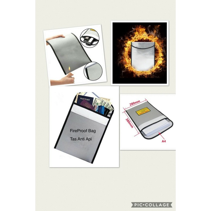 

Fireproof Document Storage Bag / Tas Dokumen Anti Api Star Seller