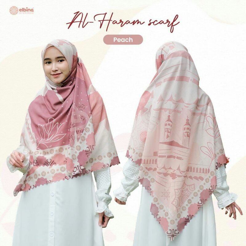 Ready ‼️ Al Haram Scraf Elbina Hijab / Voal Syar'i/ Scraf Syar'i / Khimar Segi Empat Elbina Hijab