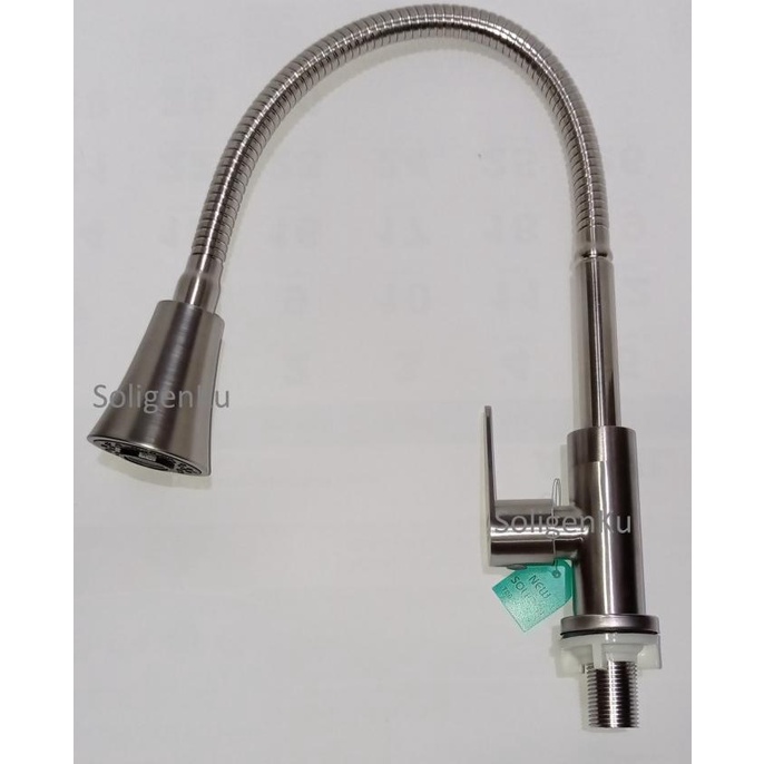 Kran Angsa Fleksibel Soligen Stainless Keran Bak Cuci Piring SUS 505