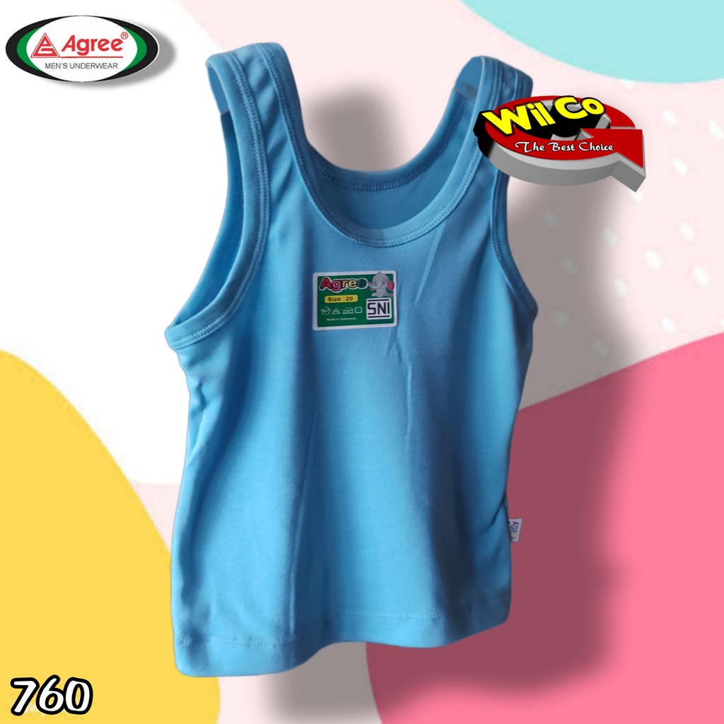 K760 - SINGLET ANAK UNISEX AGREE POLOS WARNA USIA 2 - 15 TH SIZE 20 - 36