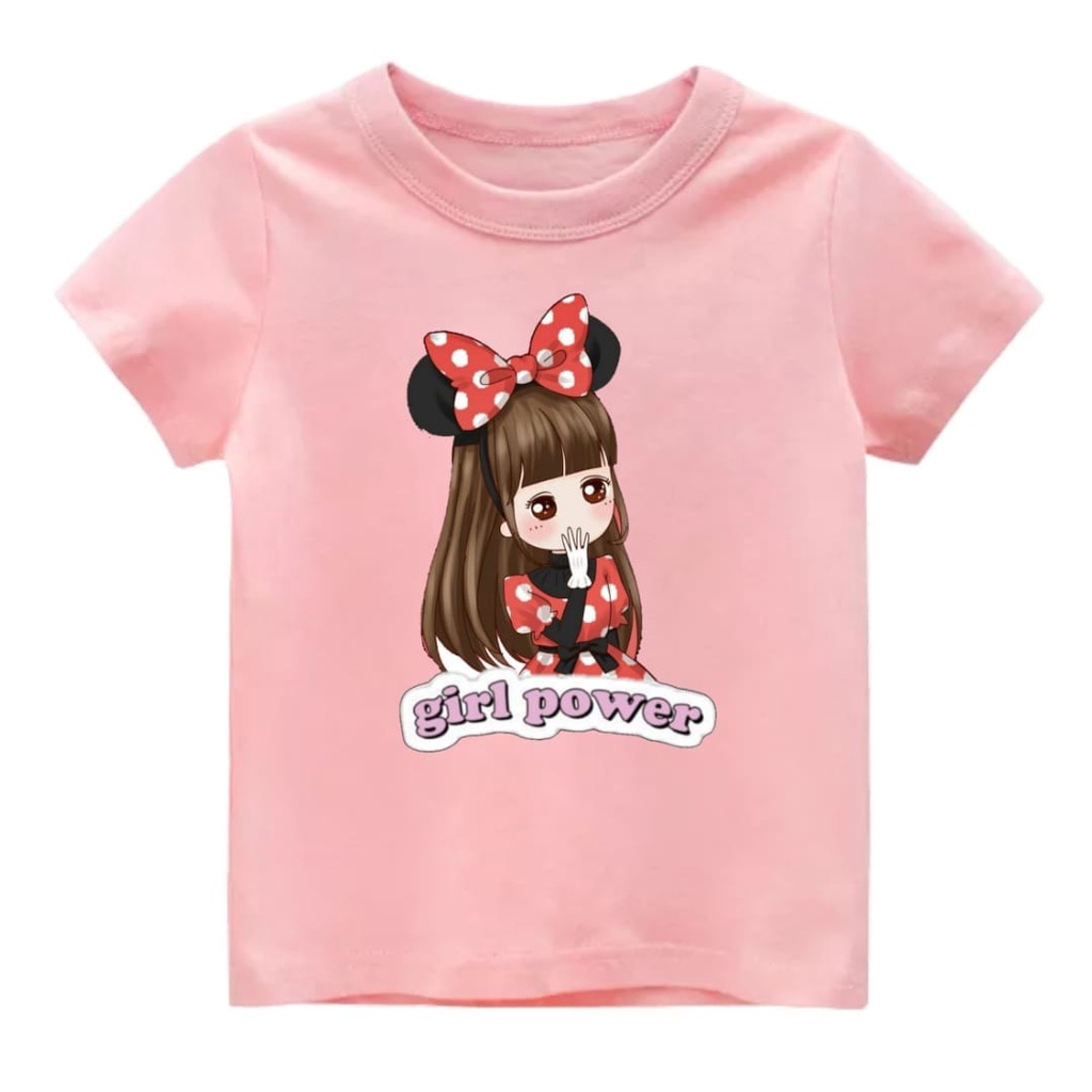 Rdkidzid Atasan Kaos Baju Tshirt Anak Perempuan Motif Power Girl Wrn