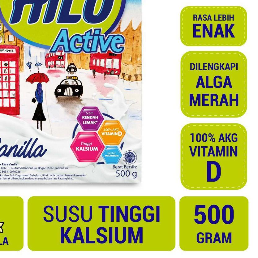 

✻ Hilo Active Vanilla 500 gram - Susu Tinggi Kalsium Rendah Lemak ♡