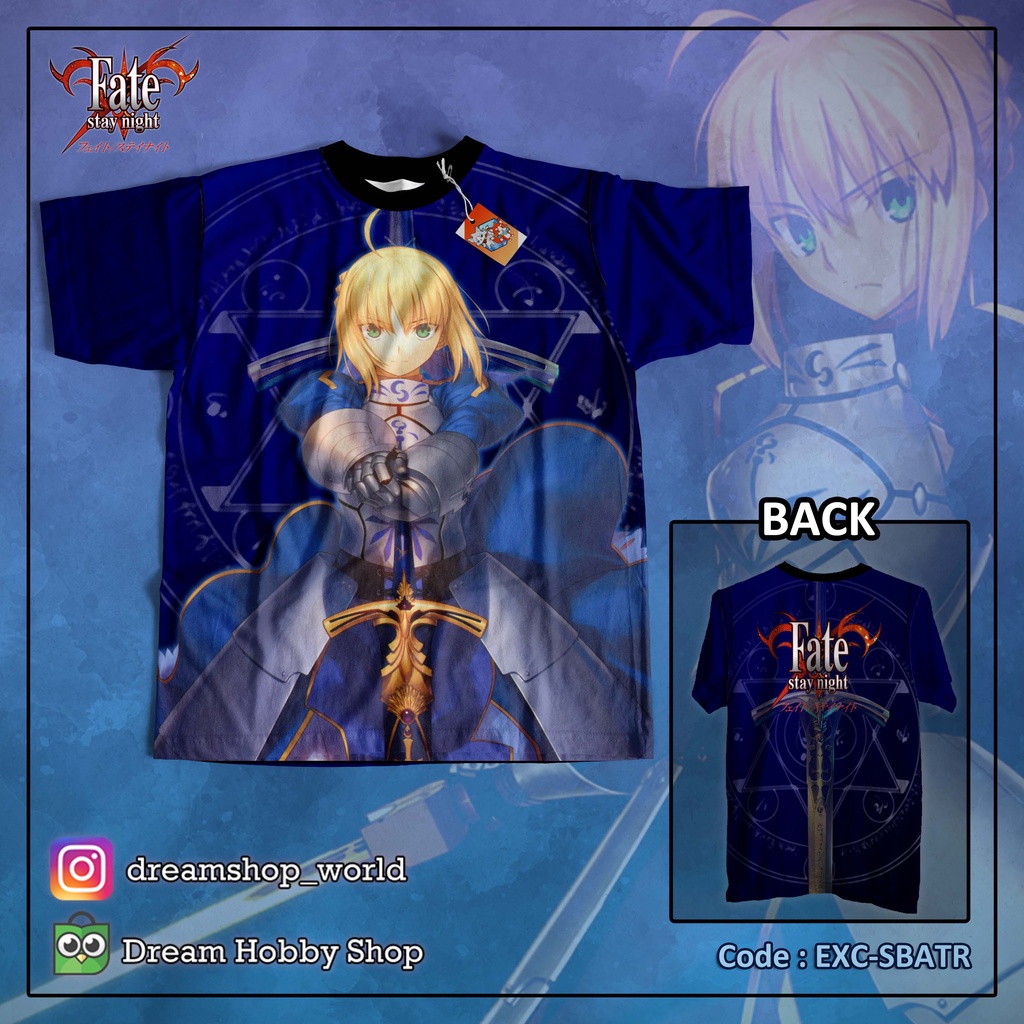 Kaos Tshirt Fullprint Anime Fate Grand Order Fate Stay Night Saber