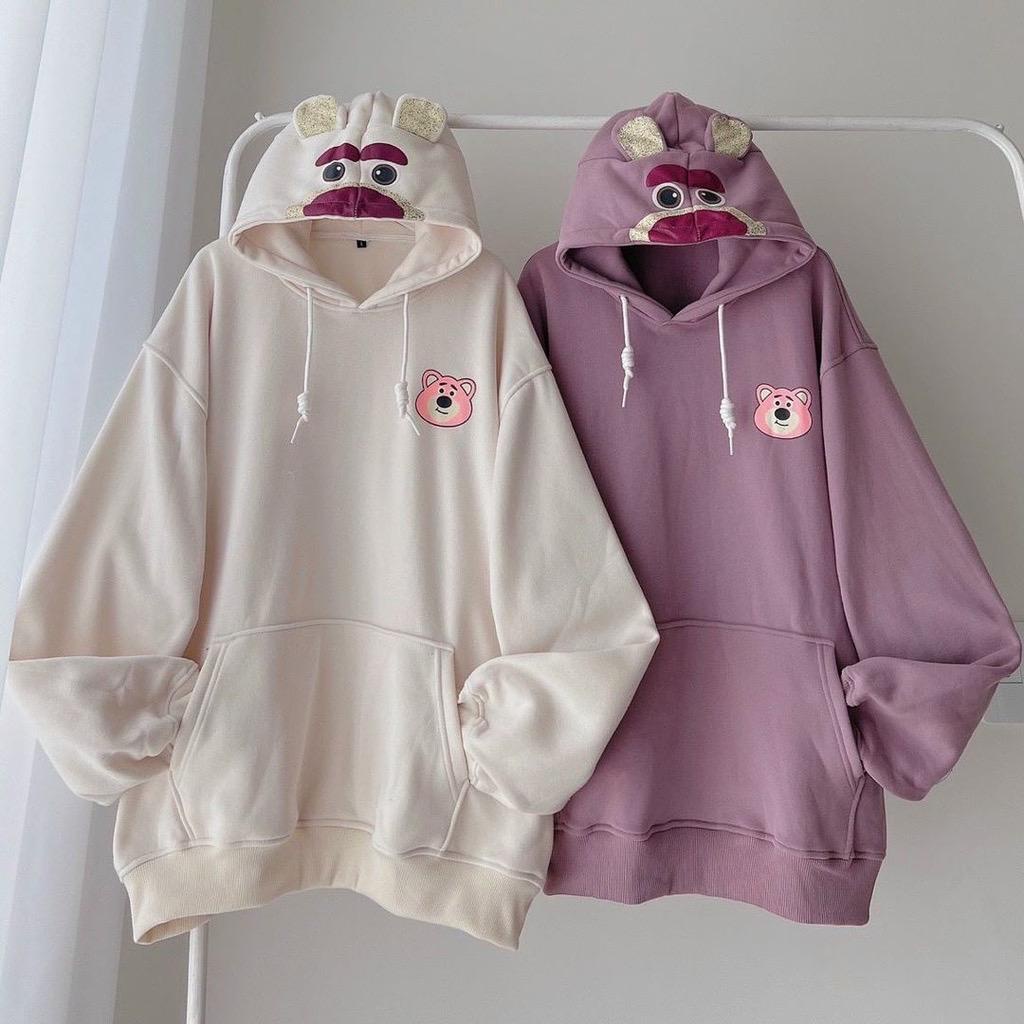 SWEATER HOODIE BERUANG LUCU UNISEX - ONESIZE BAHAN FLEECE STREET KOREAN STYLE