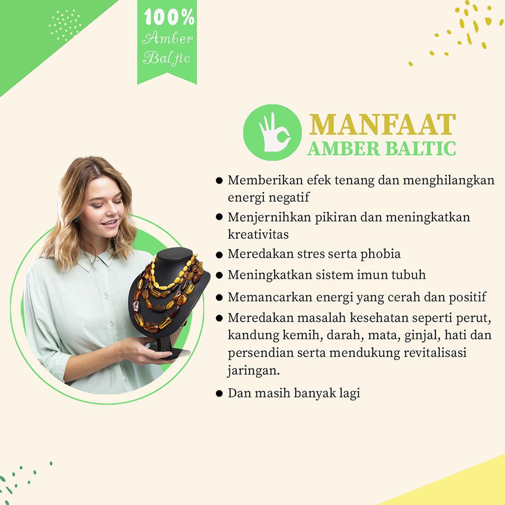 PROMO TERMURAH - Kalung Kesehatan Amber Baltic Premium Dewasa by AMBER SEMUT