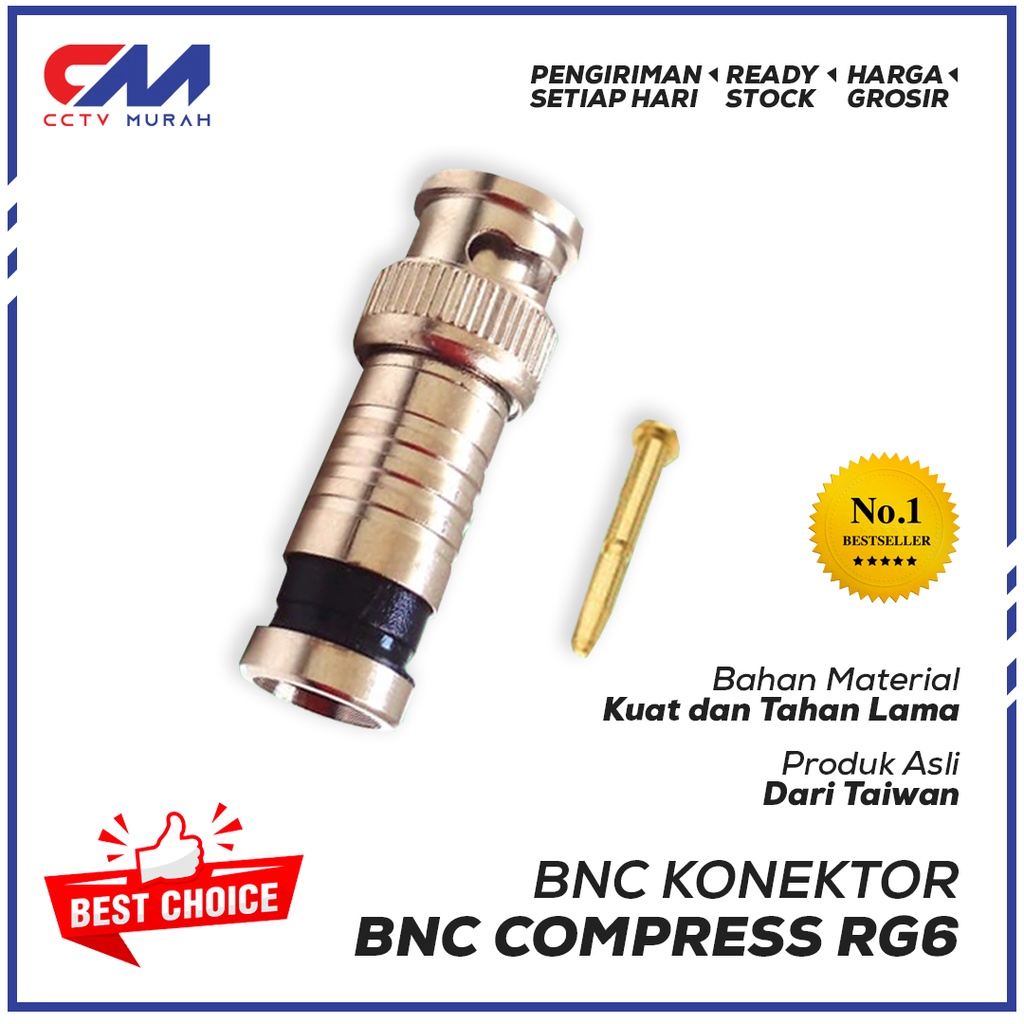 BNC COMPRESS RG 6 || COMPRESS RG 6 CCTV || TAIWAN ORIGINAL