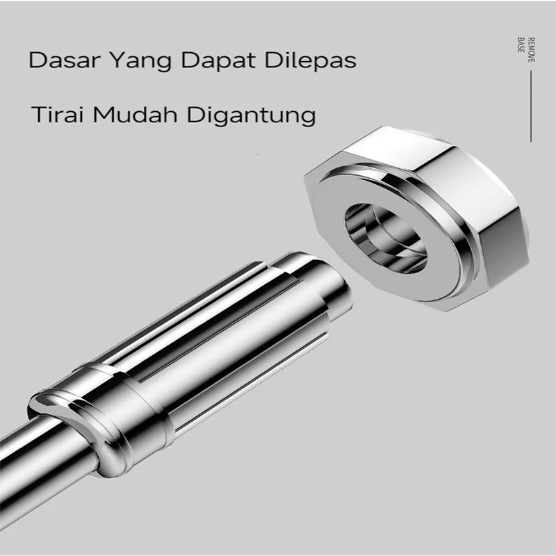 Batang Gorden Kasar Tebal Elastis Batang Tirai Paku Gantungan Multifungsi Gantungan Teleskopik